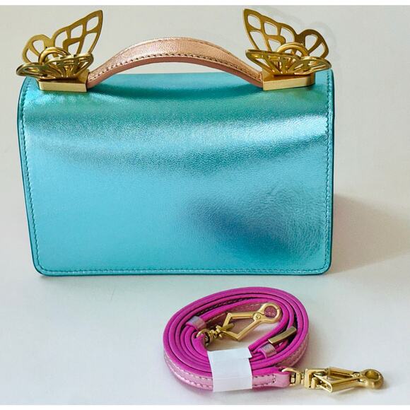 Sophia Webster Mariposa Mini Metallic Leather Shoulder Bag ~ Multi Metallic - Picture 8 of 8